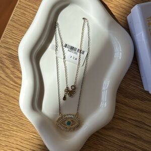 Eye Candy Gold and Green Eye Pendant Necklace